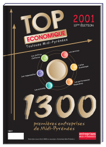 Création de la couverture du TOP Economique 2001 Midi Pyrénées - Claudine Defeuillet, graphiste designer, pour COCO and Co
