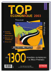 Création de la couverture du TOP Economique 2003 Midi Pyrénées - Claudine Defeuillet, graphiste designer, pour COCO and Co