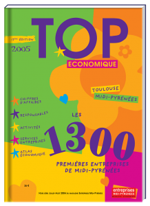 Création de la couverture du TOP Economique 2005 Midi Pyrénées - Claudine Defeuillet, graphiste designer, pour COCO and Co