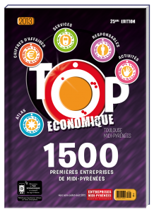 Création de la couverture du TOP Economique 2013 Midi Pyrénées - Claudine Defeuillet, graphiste designer, pour COCO and Co